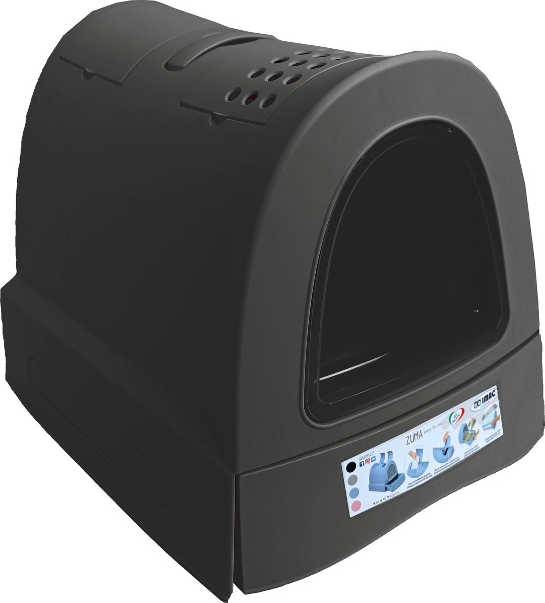 Imac Kattenbak Zuma Met Schuiflade Antraciet – 40x56x42,5 Cm – 1 Stuks 1 Imac Kattenbak Zuma Met Schuiflade Antraciet – 40x56x42,5 Cm – 1 Stuks