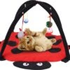 Kat Bed, Kat Tent, Opvouwbare Tent, Speelgoed, Interactieve Kat Speelgoed, Wasbaar, Kat Kussens, Kat Kussens, Bed Met Opknoping Speelgoed, Klokken En Muizen, 60 X 60 X 34 Cm