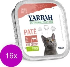 Yarrah Bio Kat Alu Pate – Rund – Kattenvoer – 16 X 100 G