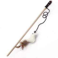 Kattenhengel – Hout – Elastisch – Vogel – Veren – Kattenspeeltje – Kattenspeelgoed – Hengel Voor Kat