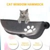Kattenhangmat Voor Aan Het Raam – Raambaars – Katten – Hangmat Kat – Dieren – Kattenbed – Kattenmand – Slaapplek – Ligplaats – Grijs – Venster Raam Zuignappen Warm Bed Voor Kleine Grote Huisdier
