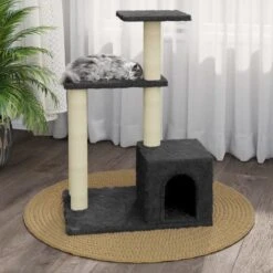 VidaXL Kattenmeubel Met Sisal Krabpalen 71 Cm Donkergrijs
