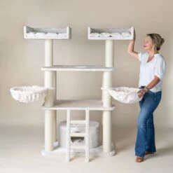 RHRQuality Krabpaal Panther XXL (Beige) – Krabpaal Voor Grote Katten Zoals Maine Coon, Ragdoll Of Noorse Boskat