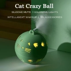 Elektrische Speel Bal Voor Katten – Crazy Cat Ball Speelgoed – Interactieve Stuiterbal – USB Oplaadbaar – Met Veertjes En Touwtjes – Zelf Bewegend