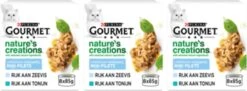 3x Gourmet Nature’s Creations – Zeevis In Blik Multipack – Kattenvoer – 8x85g