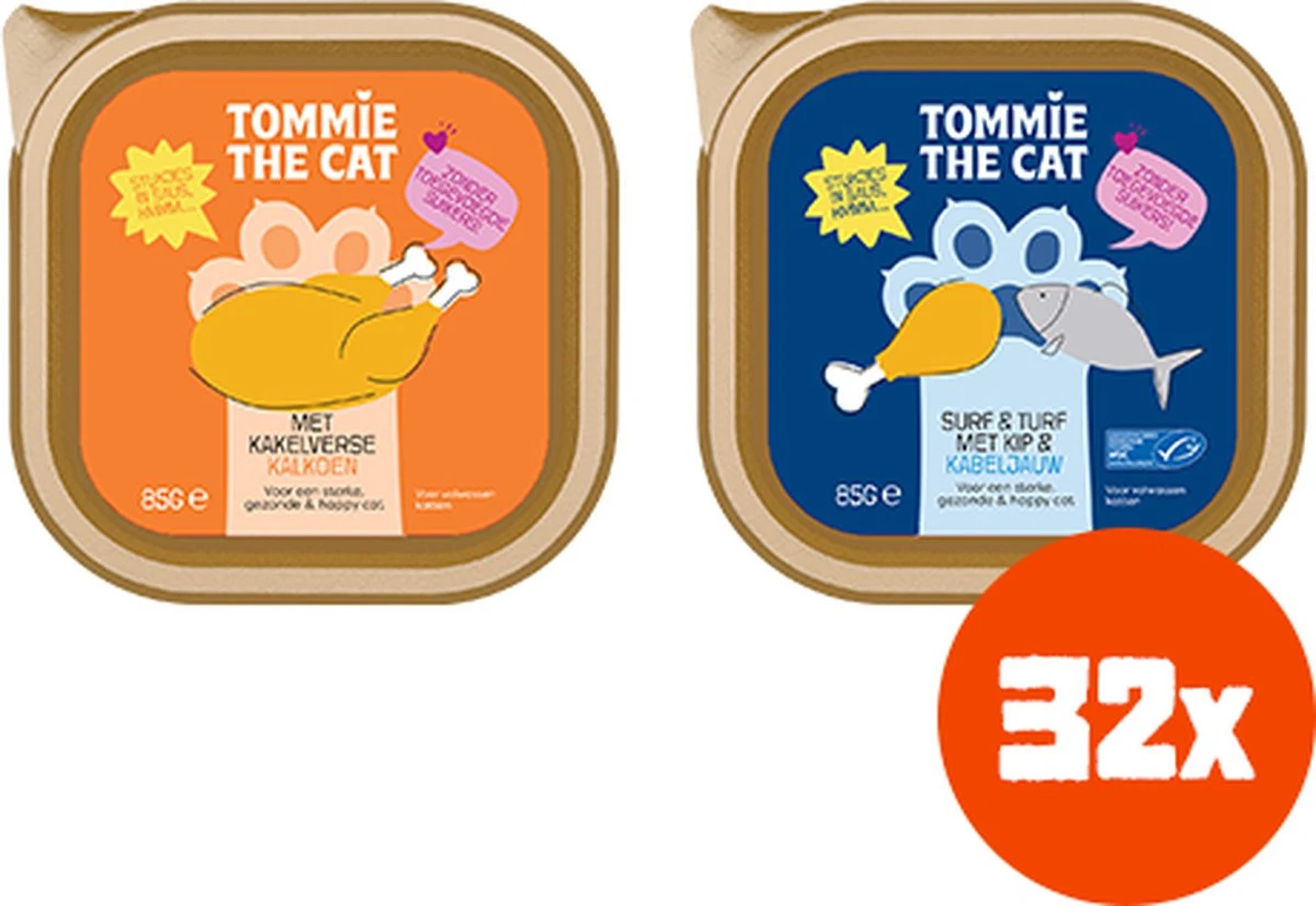 Tommie The Cat – Kattenvoer Natvoer – Verse Stukjes In Saus Mix Smaken – Voordeel Verpakking – 32 Stuks – 85 Gram Per Stuk – Zonder Suiker En Graanvrij 1 Tommie The Cat – Kattenvoer Natvoer – Verse Stukjes In Saus Mix Smaken – Voordeel Verpakking – 32 Stuks – 85 Gram Per Stuk – Zonder Suiker En Graanvrij