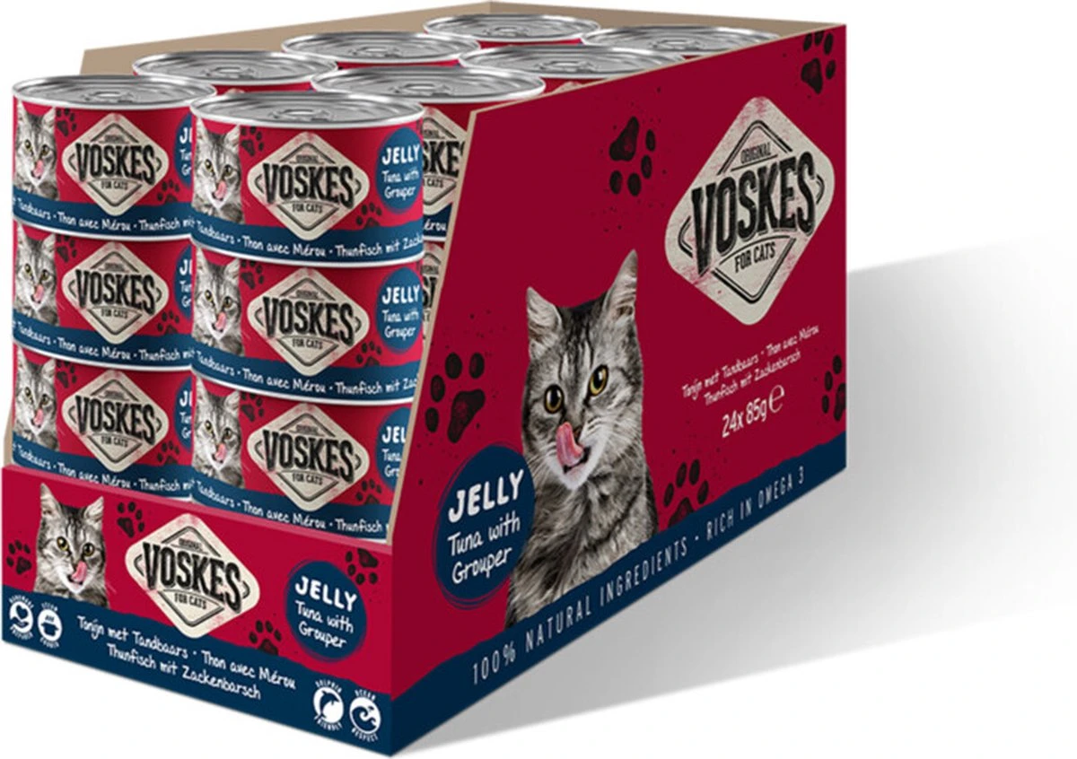 Voskes Kattenvoer Nat Tonijn Met Tandbaars – 24x 85gr – Voordeelverpakking 1 Voskes Kattenvoer Nat Tonijn Met Tandbaars – 24x 85gr – Voordeelverpakking