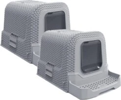 Adori Kattentoilet Rattan 69x42x41 Cm – Kattenbak – 2 X Grijs