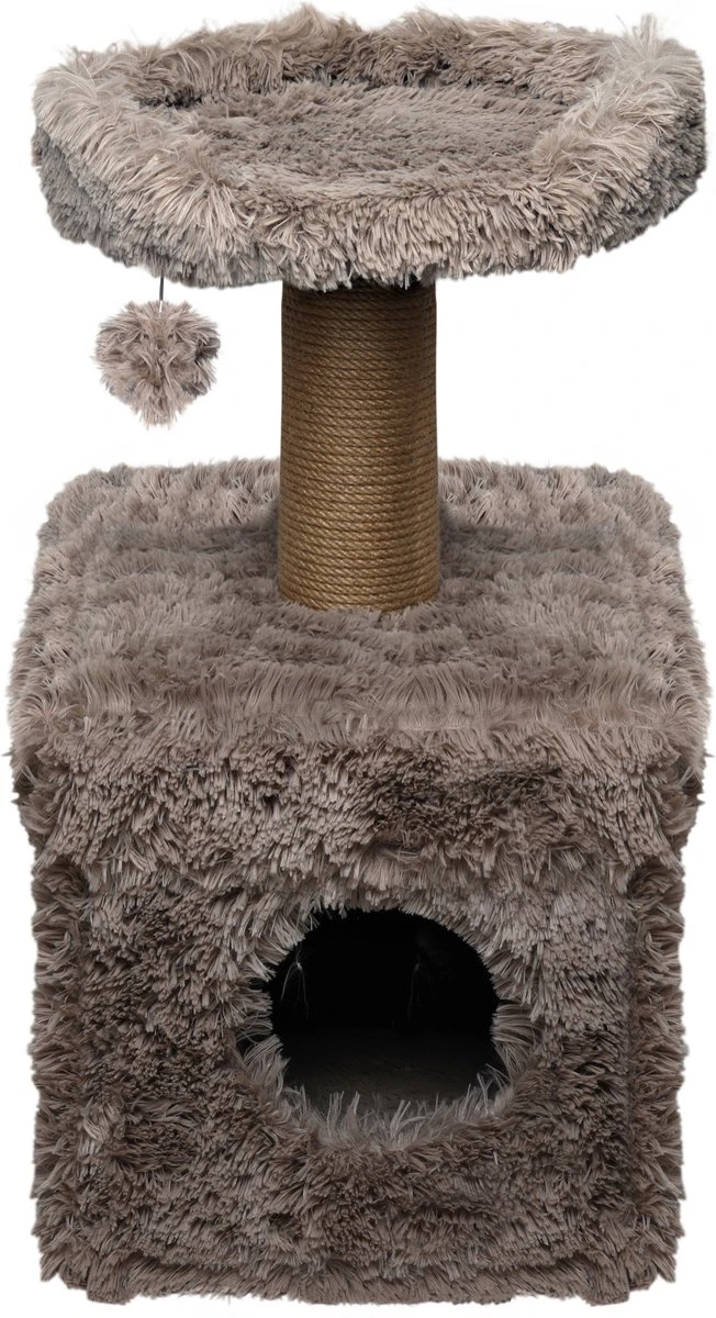 Topmast Krabpaal Fluffy Lima – Beige – 39 X 39 X 72 Cm – Made In EU – Krabpaal Voor Katten – Met Kattenhuis – Sterk Sisal Touw 1 Topmast Krabpaal Fluffy Lima – Beige – 39 X 39 X 72 Cm – Made In EU – Krabpaal Voor Katten – Met Kattenhuis – Sterk Sisal Touw