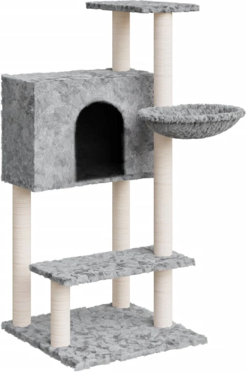 La Dolce Vita – Kattenmeubel Met Sisal Krabpalen 108,5 Cm Lichtgrijs