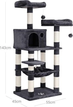 Kattenboom – Katten Speelgoed – Katten Huis – Krab Boom – Klim Boom – Rook Grijs