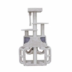 Adori Krabmeubel Chanel Met Gratis Mand 70x40x175 Cm – Krabpalen – Beige&Wit