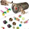 21-delig Kattentunnel Leger + Gratis Kleedje – Speeltunnel Kat – 21 Delig Kattenspeeltjes – Kattenveertjes – Voor Grote Kat – Kattenhengel – Tunnel Kat