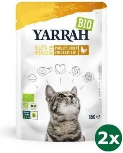 Yarrah Cat Biologische Filets Met Kip In Saus Kattenvoer 2x 14×85 Gr NL-BIO-01