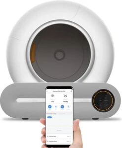 VINKIT Kattenbak Zelfreinigend – Automatische Kattenbak – Bedienen Via App – 65L