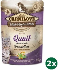 Carnilove Pouch Quail Kattenvoer 2x 24×85 Gr