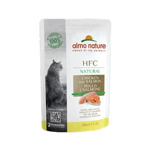 Almo Nature HFC Natural Kattenvoer – Maaltijdzakje Kip En Zalm – 24 X 55 G